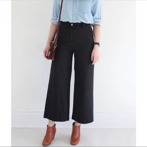 Everlane wide leg pants Jeans Stretch Cotton Cropped Fit Coastal Preppy Size 00